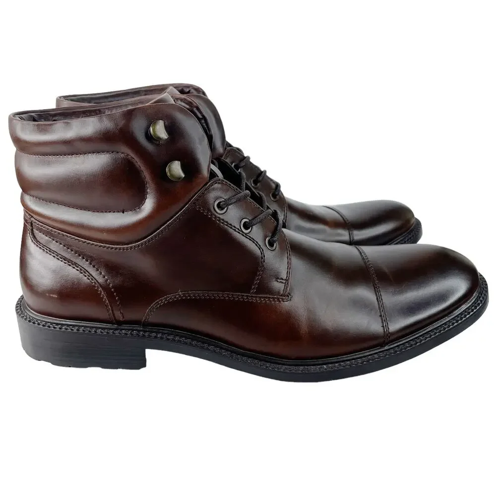 Unlisted by Kenneth Cole Roll With It Faux Leather Boots Brown Mens 13 M